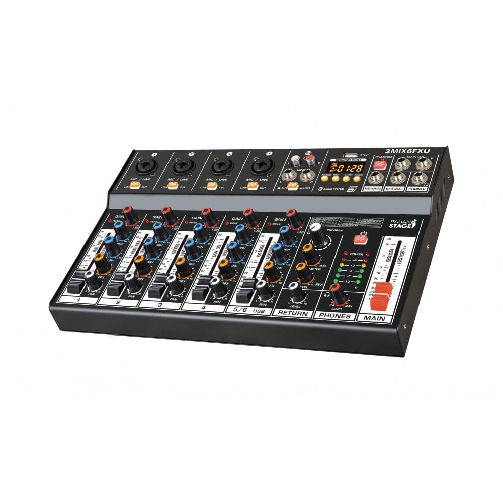Italian Stage 2MIX6FXU 6-kan. Mikseri, Bluetooth, USB, Mediaplayer